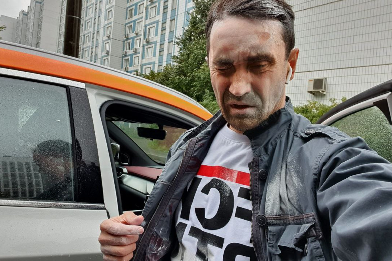 Активіст Андрій Чернишов після нападу, 18 вересня 2022 року / Фото надане Чернишовим 